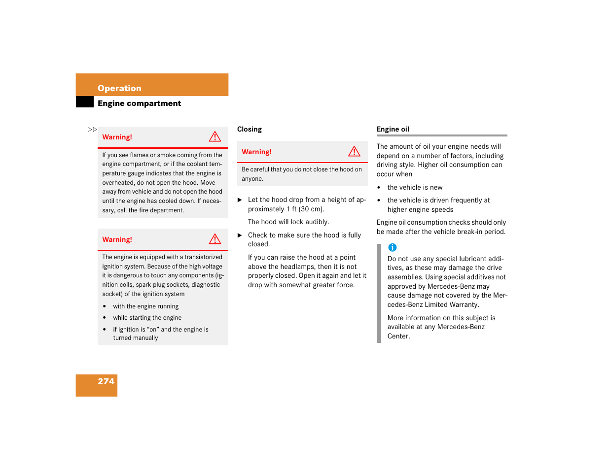 Mercedes-Benz CL-Class 2005 Owners Manual User Manual | Page 276 / 458