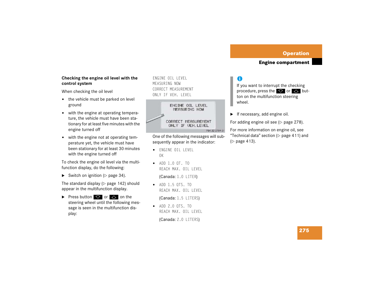 275 operation | Mercedes-Benz CL-Class 2005 Owners Manual User Manual | Page 277 / 458