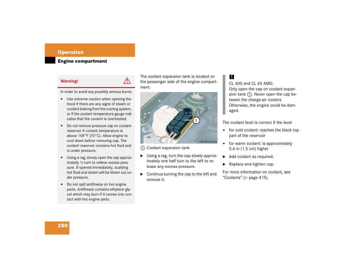 Mercedes-Benz CL-Class 2005 Owners Manual User Manual | Page 282 / 458