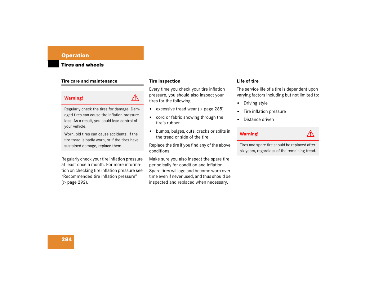 Mercedes-Benz CL-Class 2005 Owners Manual User Manual | Page 286 / 458