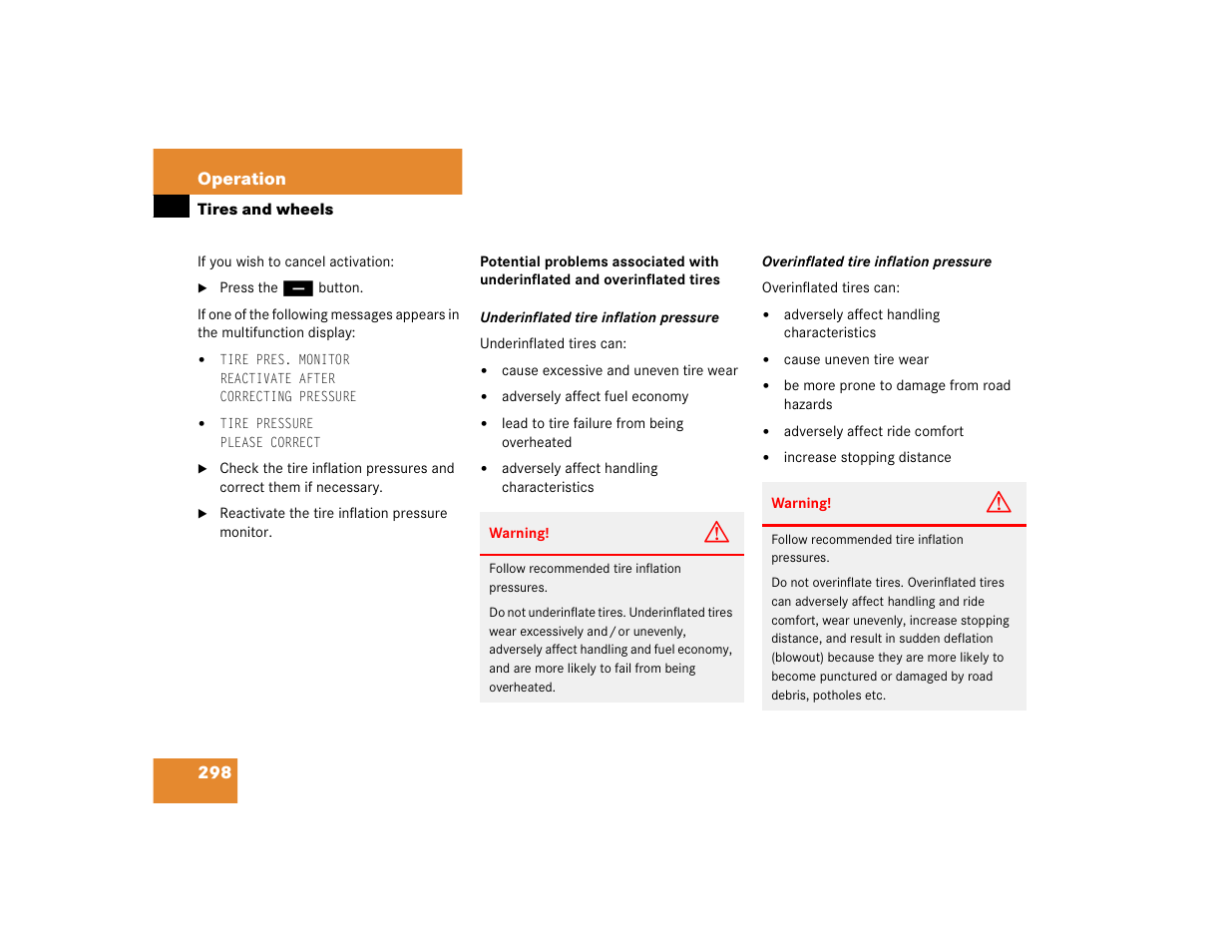 Mercedes-Benz CL-Class 2005 Owners Manual User Manual | Page 300 / 458