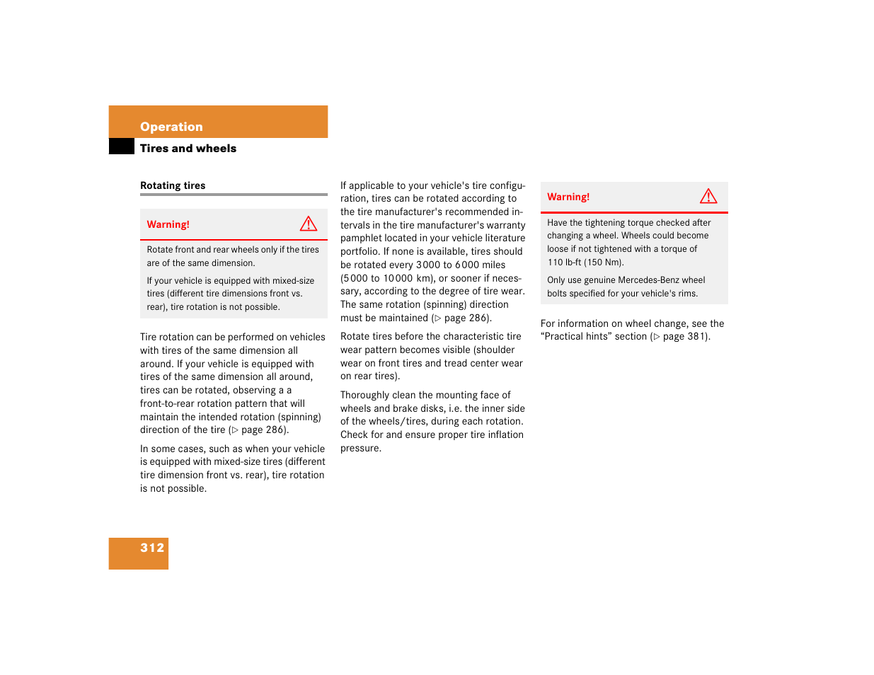 Mercedes-Benz CL-Class 2005 Owners Manual User Manual | Page 314 / 458