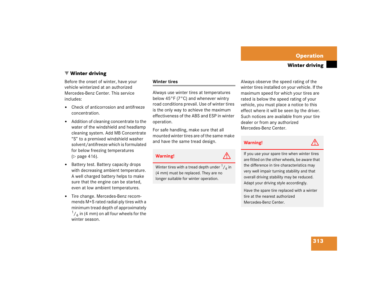 Mercedes-Benz CL-Class 2005 Owners Manual User Manual | Page 315 / 458
