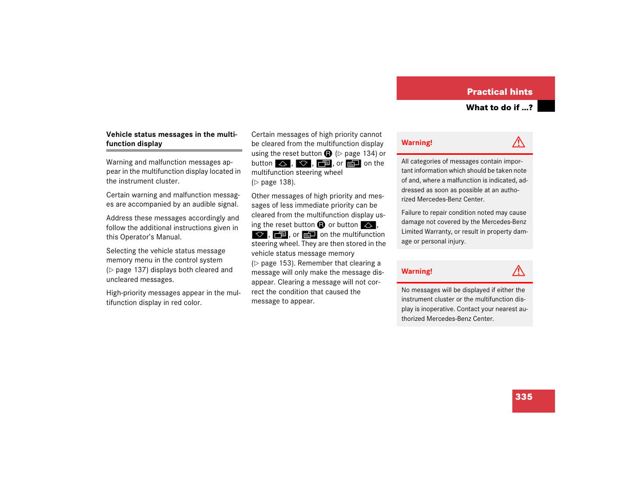Mercedes-Benz CL-Class 2005 Owners Manual User Manual | Page 337 / 458