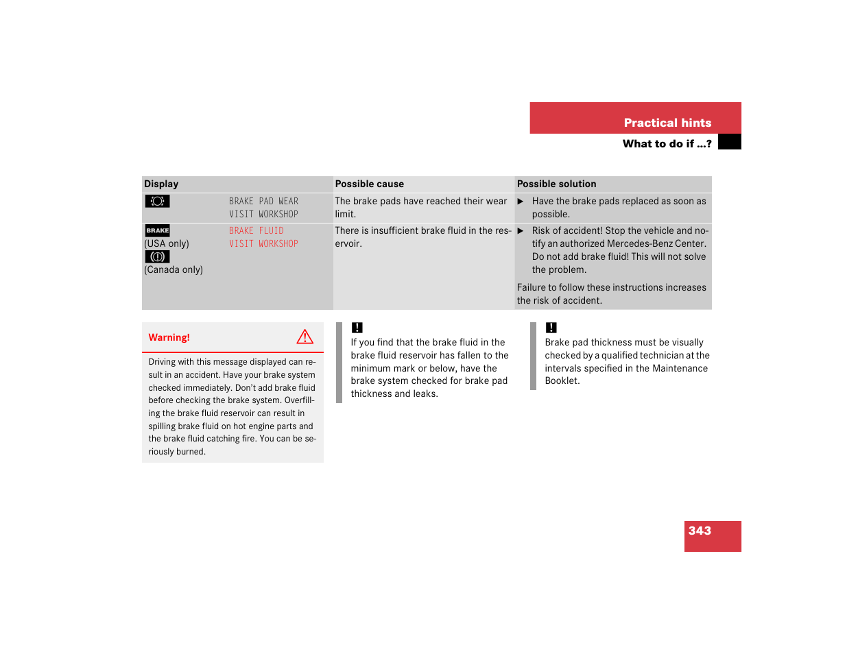Mercedes-Benz CL-Class 2005 Owners Manual User Manual | Page 345 / 458