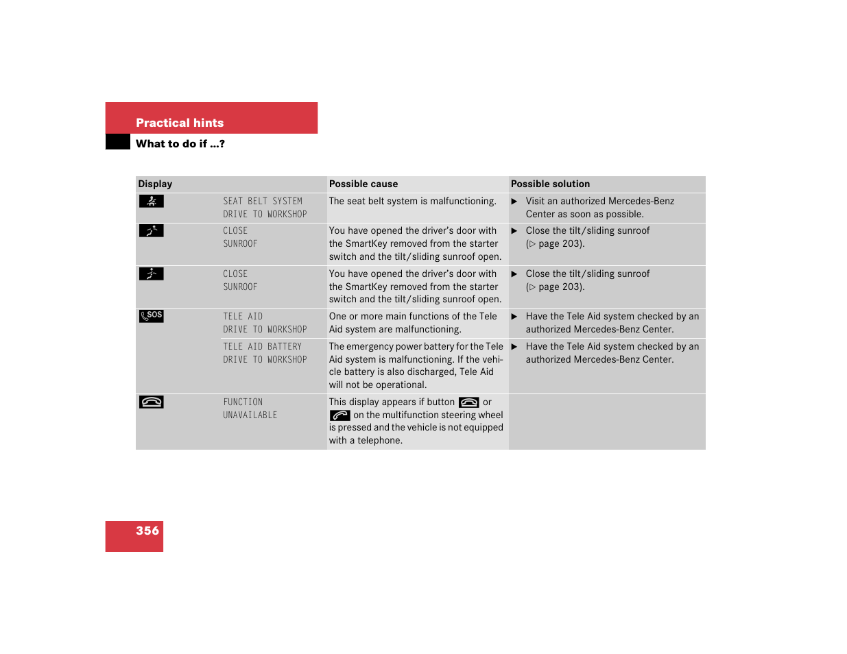 Mercedes-Benz CL-Class 2005 Owners Manual User Manual | Page 358 / 458