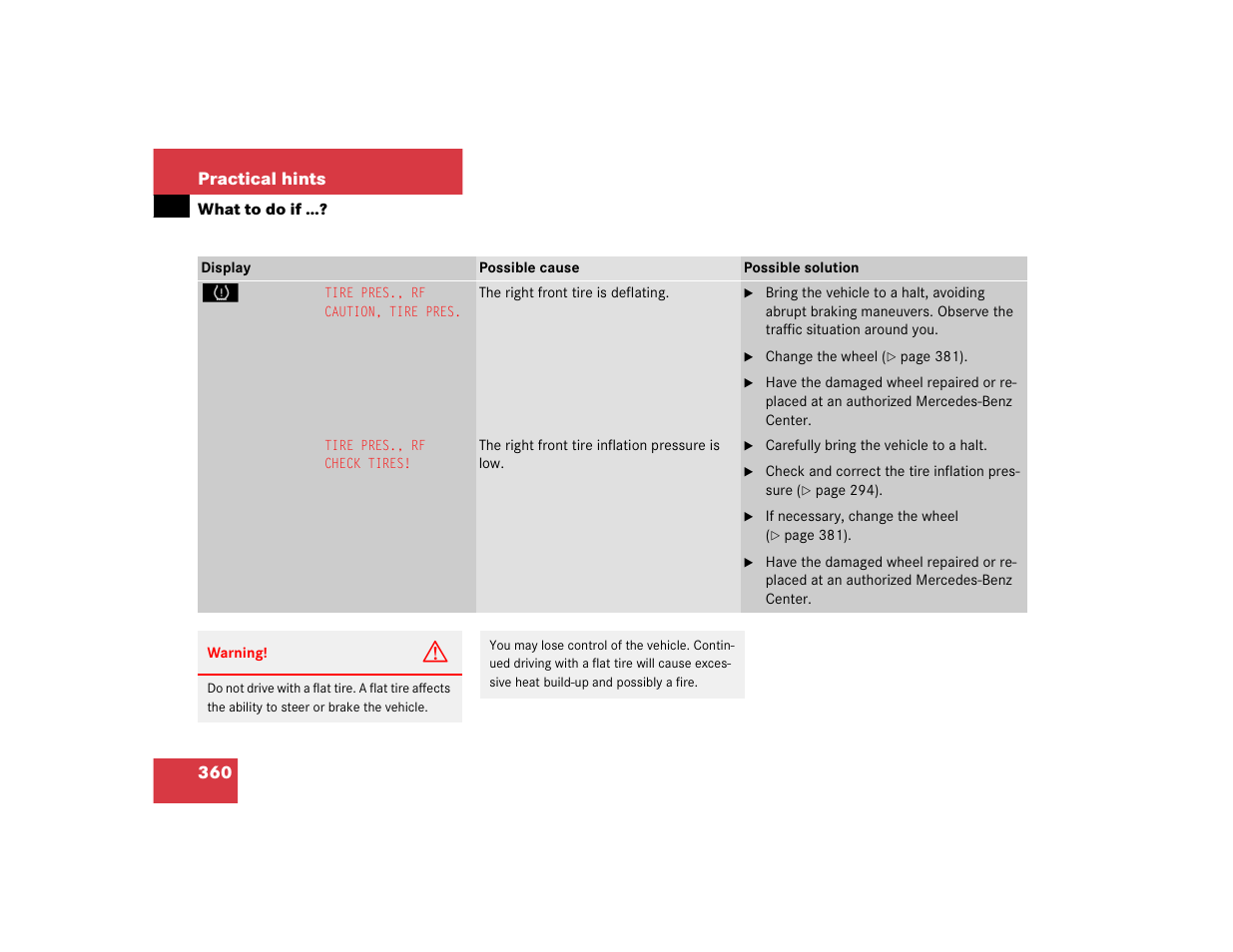 Mercedes-Benz CL-Class 2005 Owners Manual User Manual | Page 362 / 458
