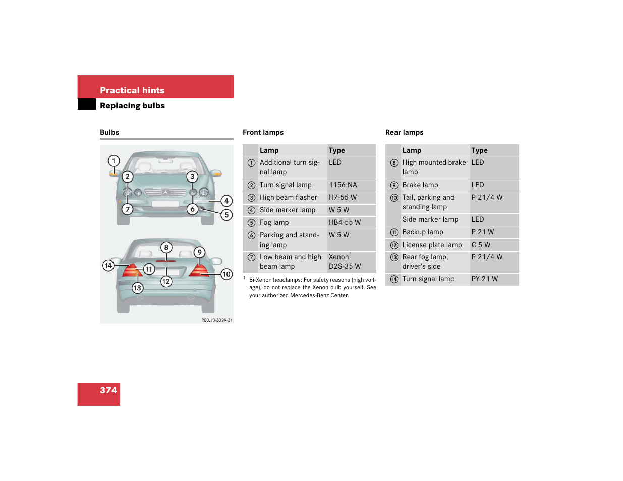 Mercedes-Benz CL-Class 2005 Owners Manual User Manual | Page 376 / 458