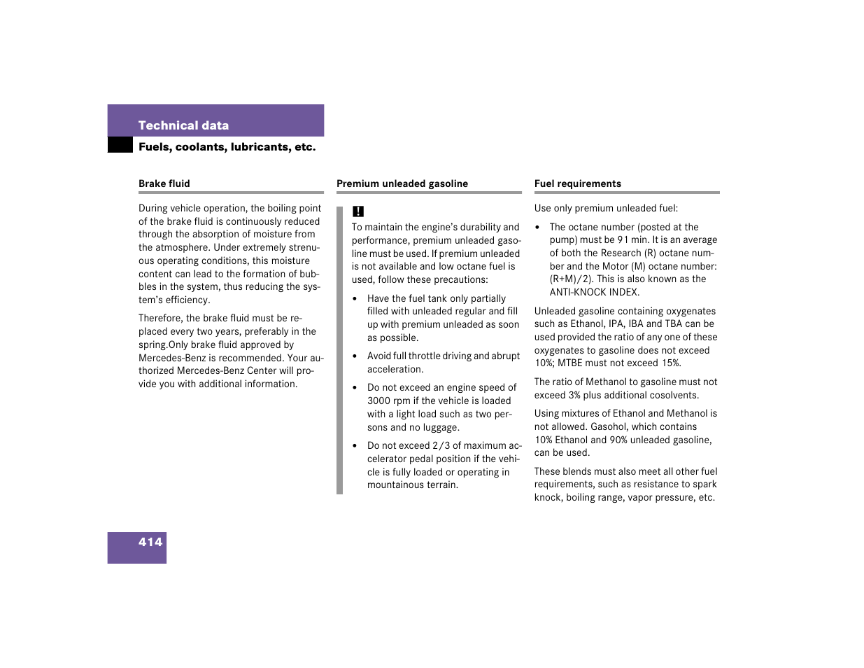 Mercedes-Benz CL-Class 2005 Owners Manual User Manual | Page 416 / 458