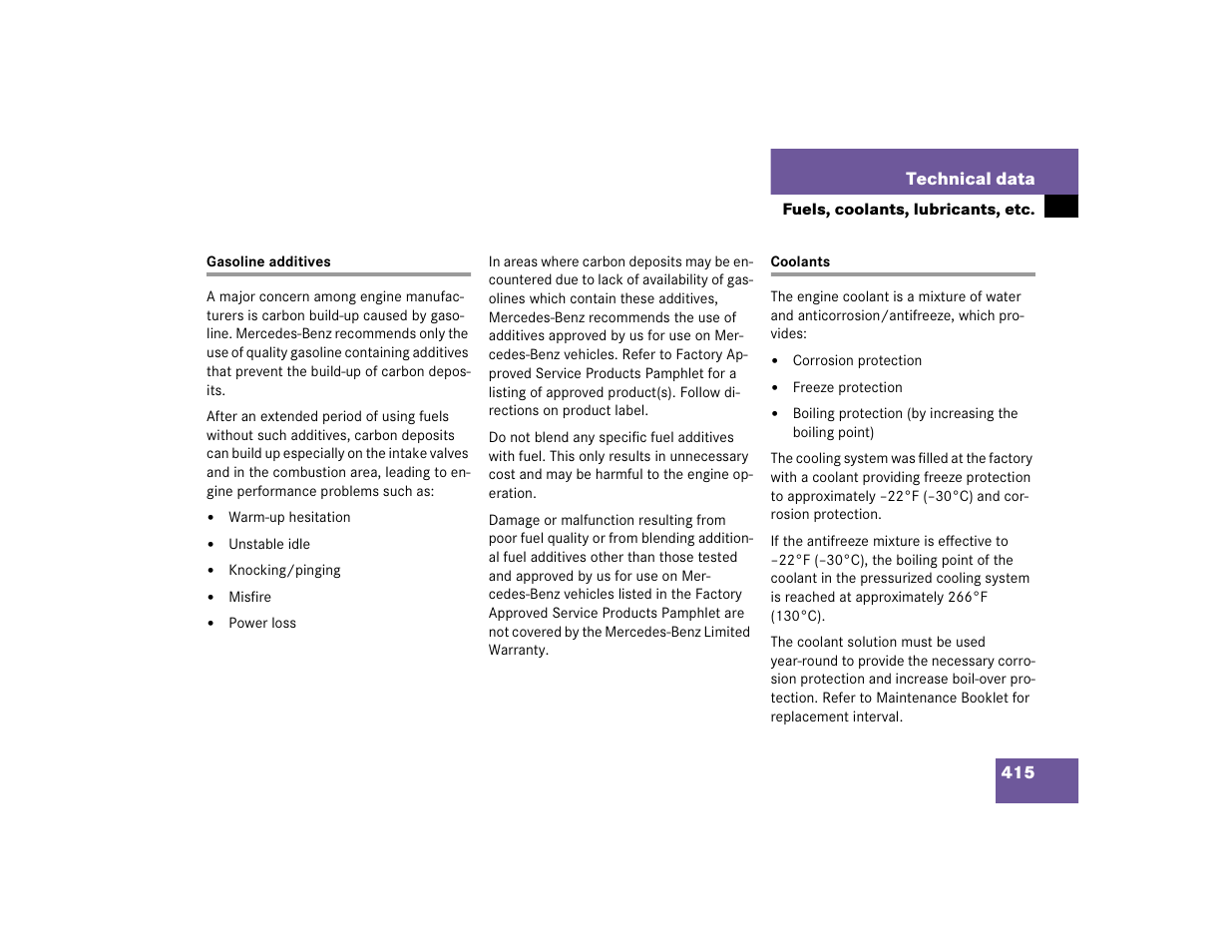 Mercedes-Benz CL-Class 2005 Owners Manual User Manual | Page 417 / 458