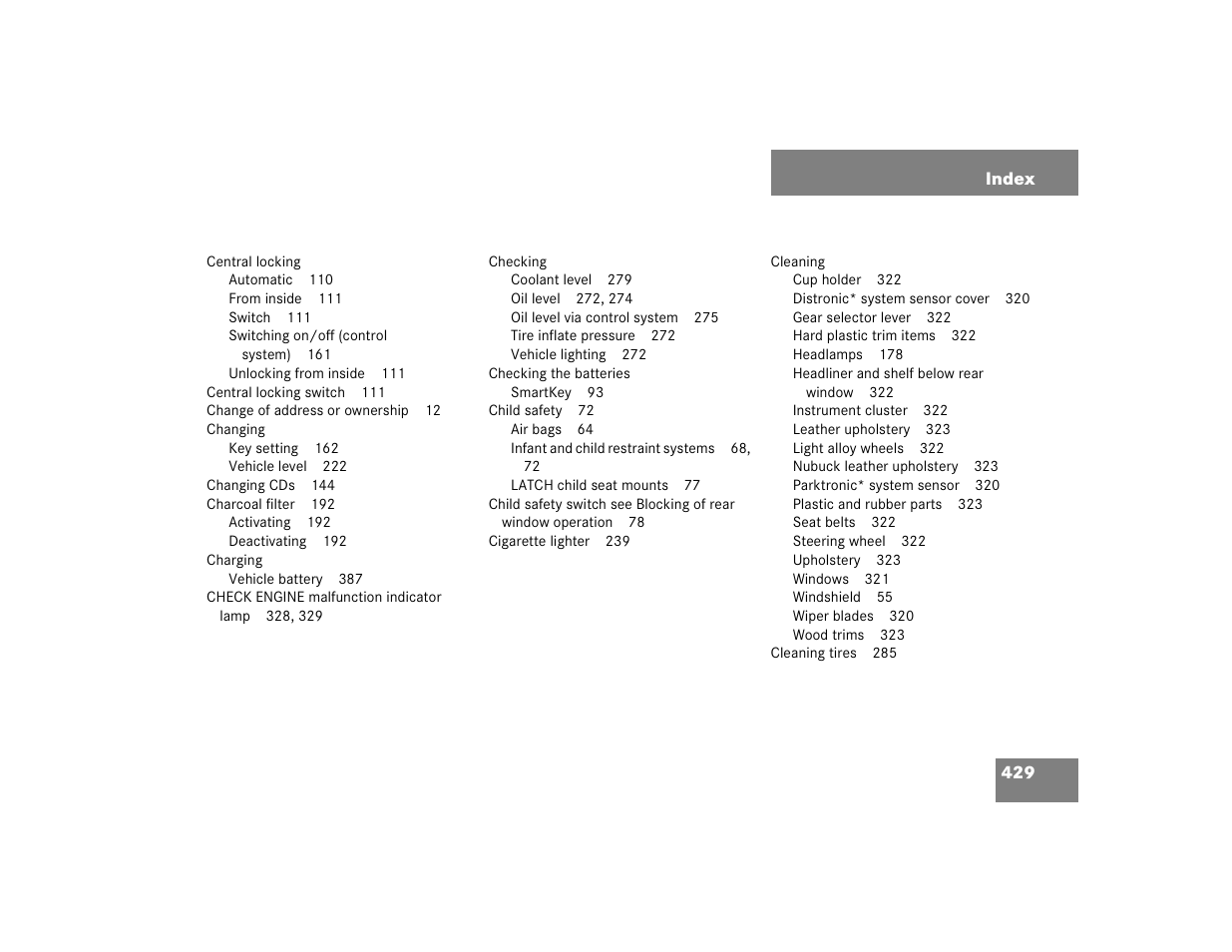 Mercedes-Benz CL-Class 2005 Owners Manual User Manual | Page 431 / 458