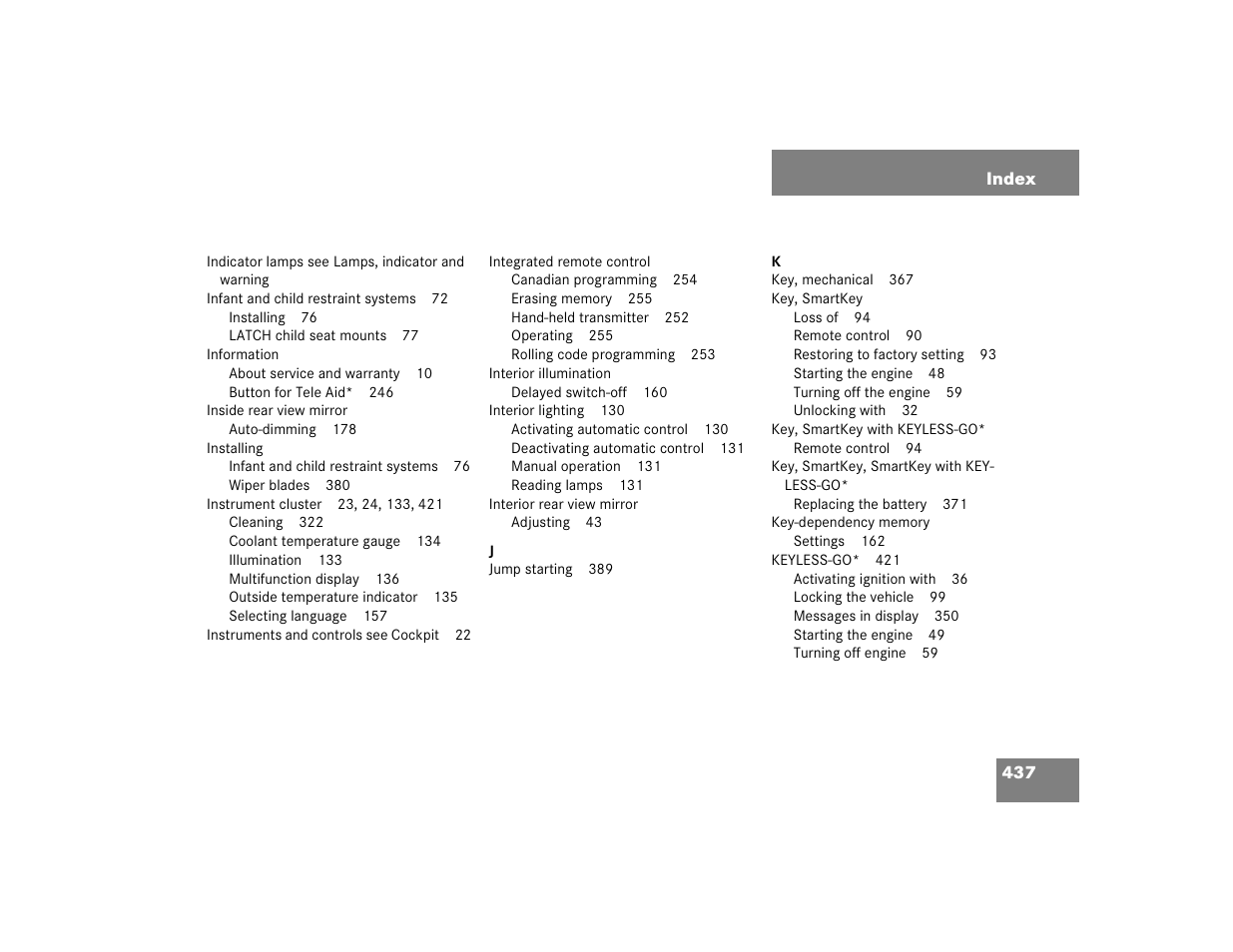Mercedes-Benz CL-Class 2005 Owners Manual User Manual | Page 439 / 458