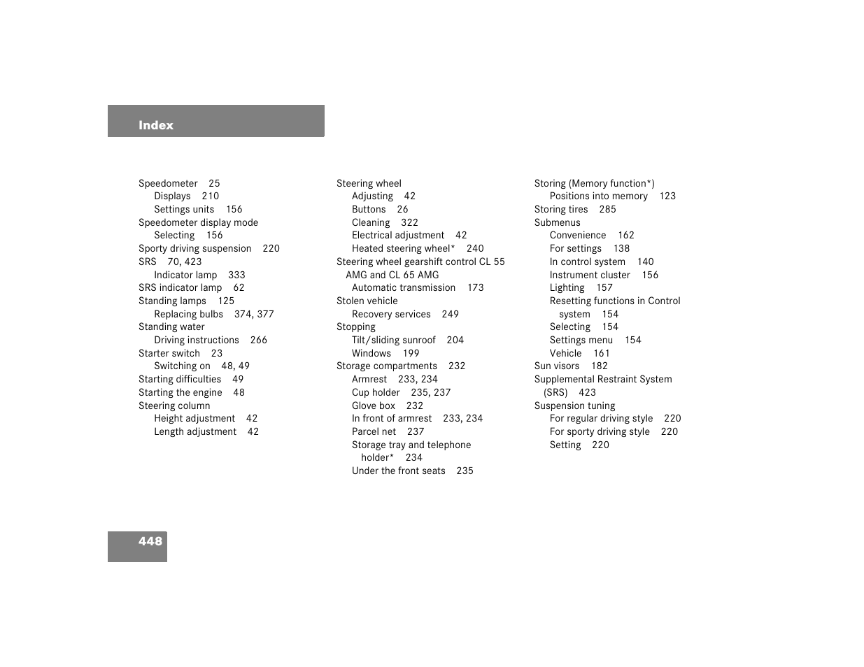 Mercedes-Benz CL-Class 2005 Owners Manual User Manual | Page 450 / 458