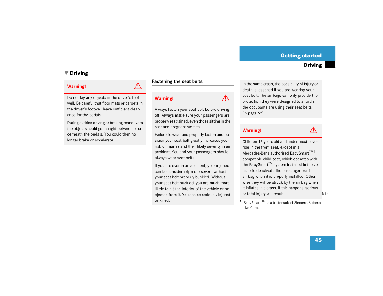Mercedes-Benz CL-Class 2005 Owners Manual User Manual | Page 47 / 458