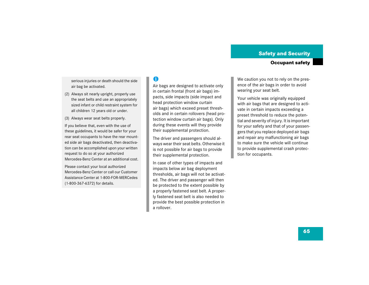 Mercedes-Benz CL-Class 2005 Owners Manual User Manual | Page 67 / 458