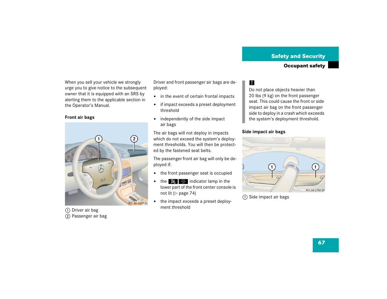Mercedes-Benz CL-Class 2005 Owners Manual User Manual | Page 69 / 458