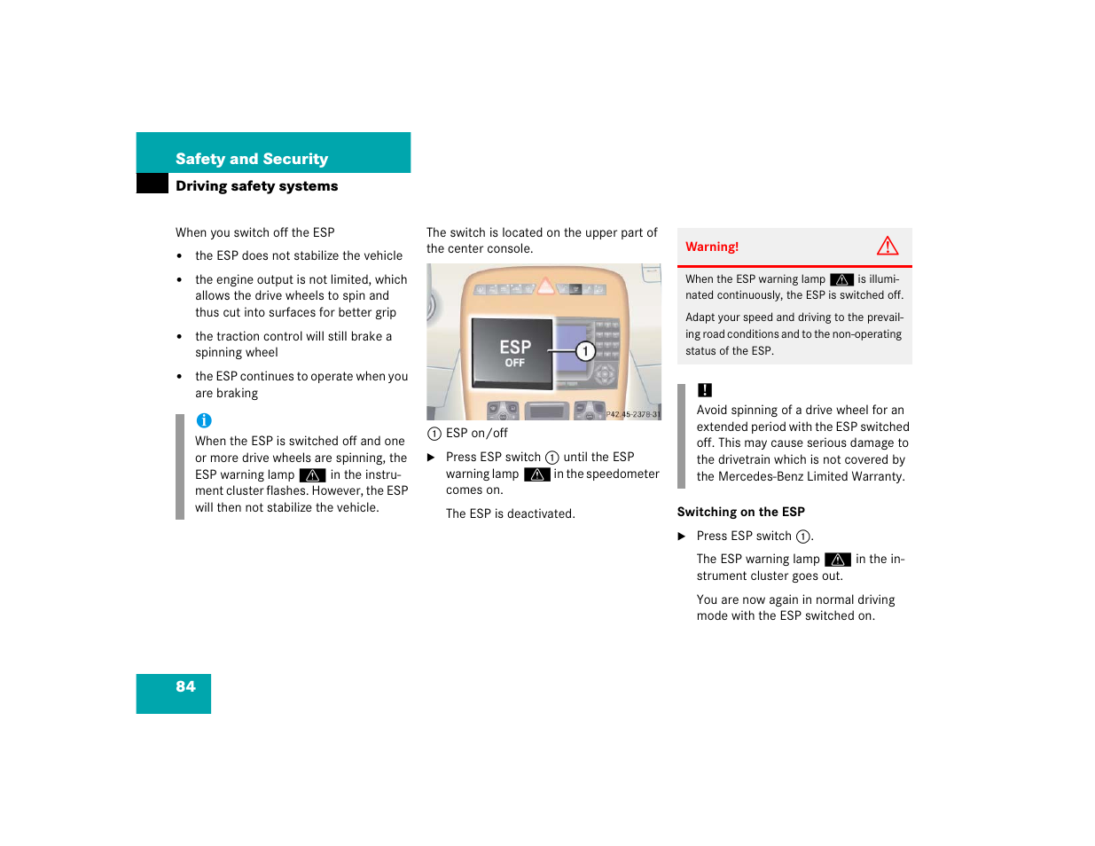 Mercedes-Benz CL-Class 2005 Owners Manual User Manual | Page 86 / 458