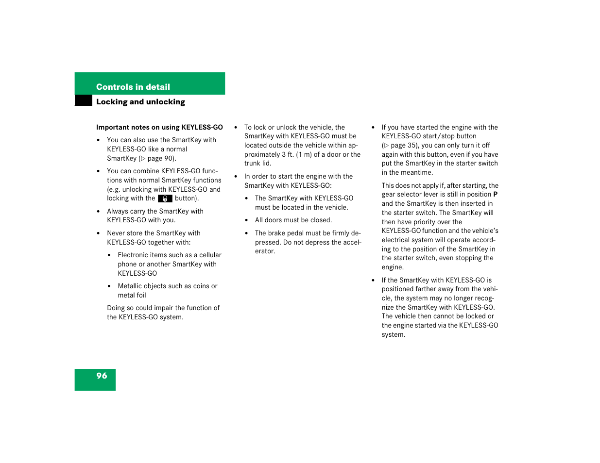 96 controls in detail | Mercedes-Benz CL-Class 2005 Owners Manual User Manual | Page 98 / 458