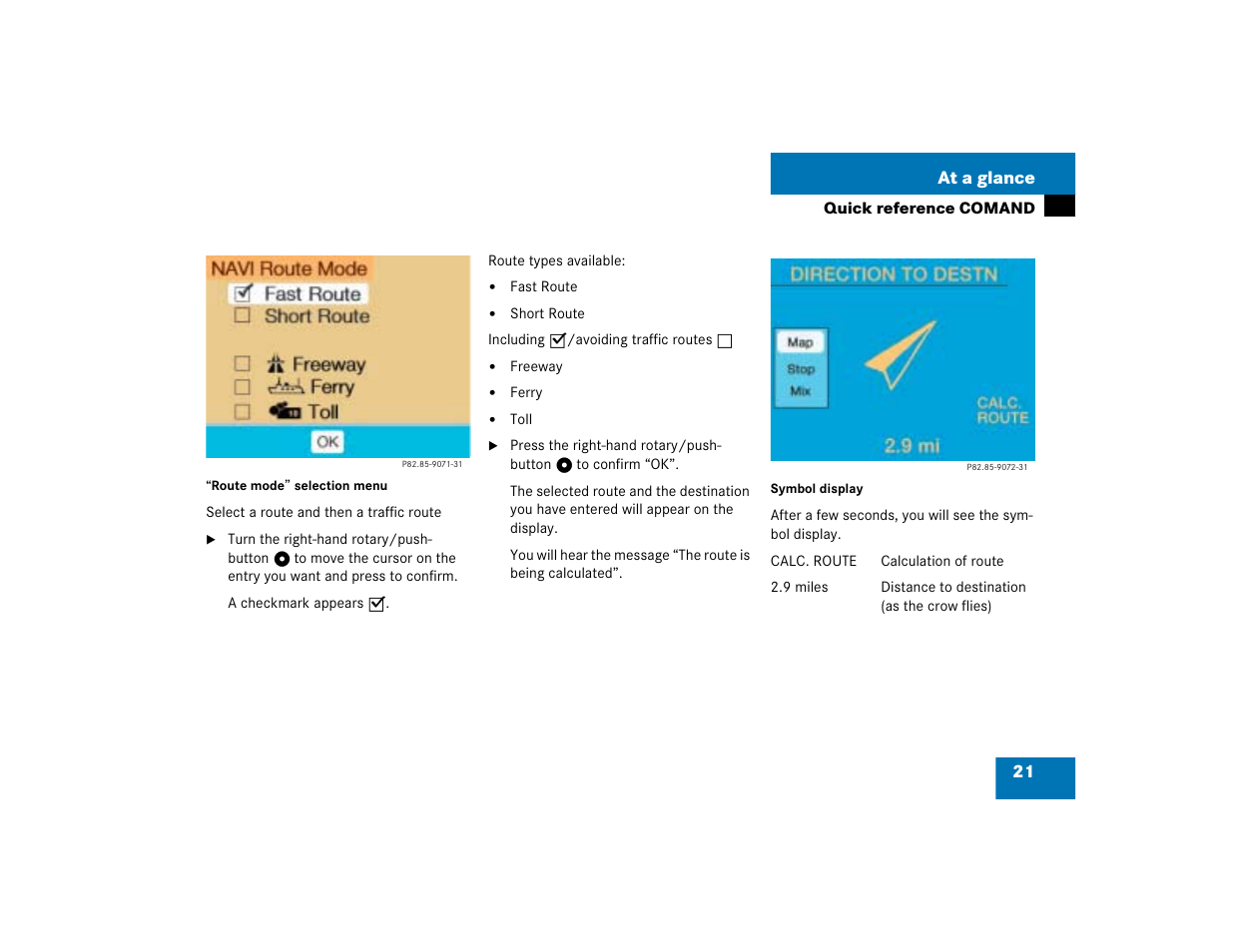 21 at a glance | Mercedes-Benz G-Class 2005 COMAND Manual User Manual | Page 28 / 243