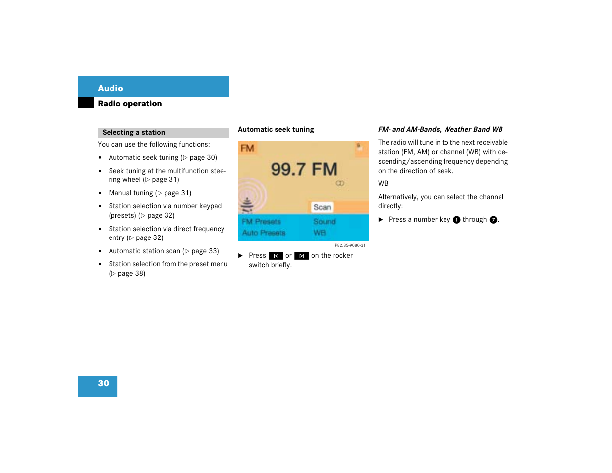 30 audio | Mercedes-Benz G-Class 2005 COMAND Manual User Manual | Page 37 / 243