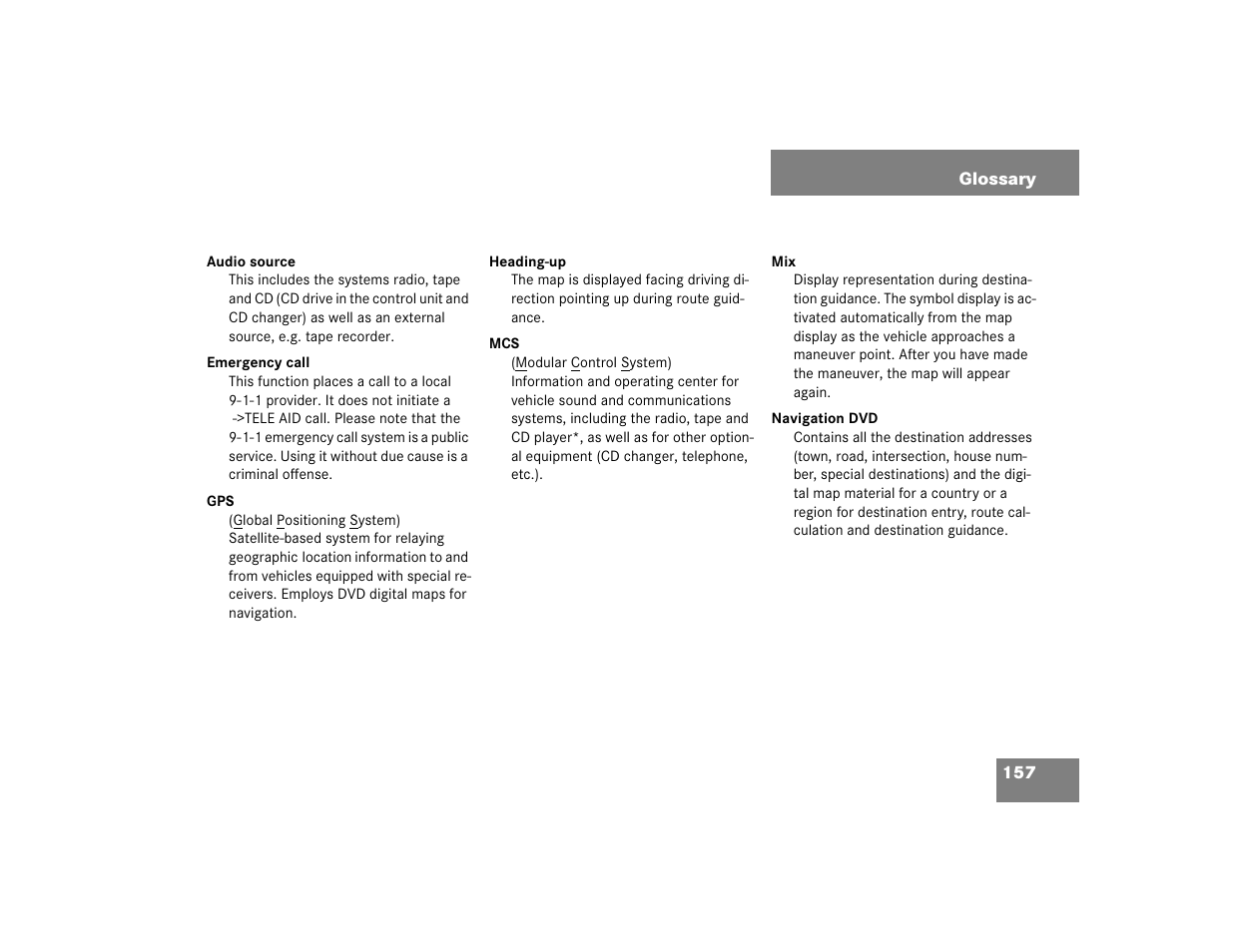 Mercedes-Benz M-Class 2005 COMAND Manual User Manual | Page 160 / 173