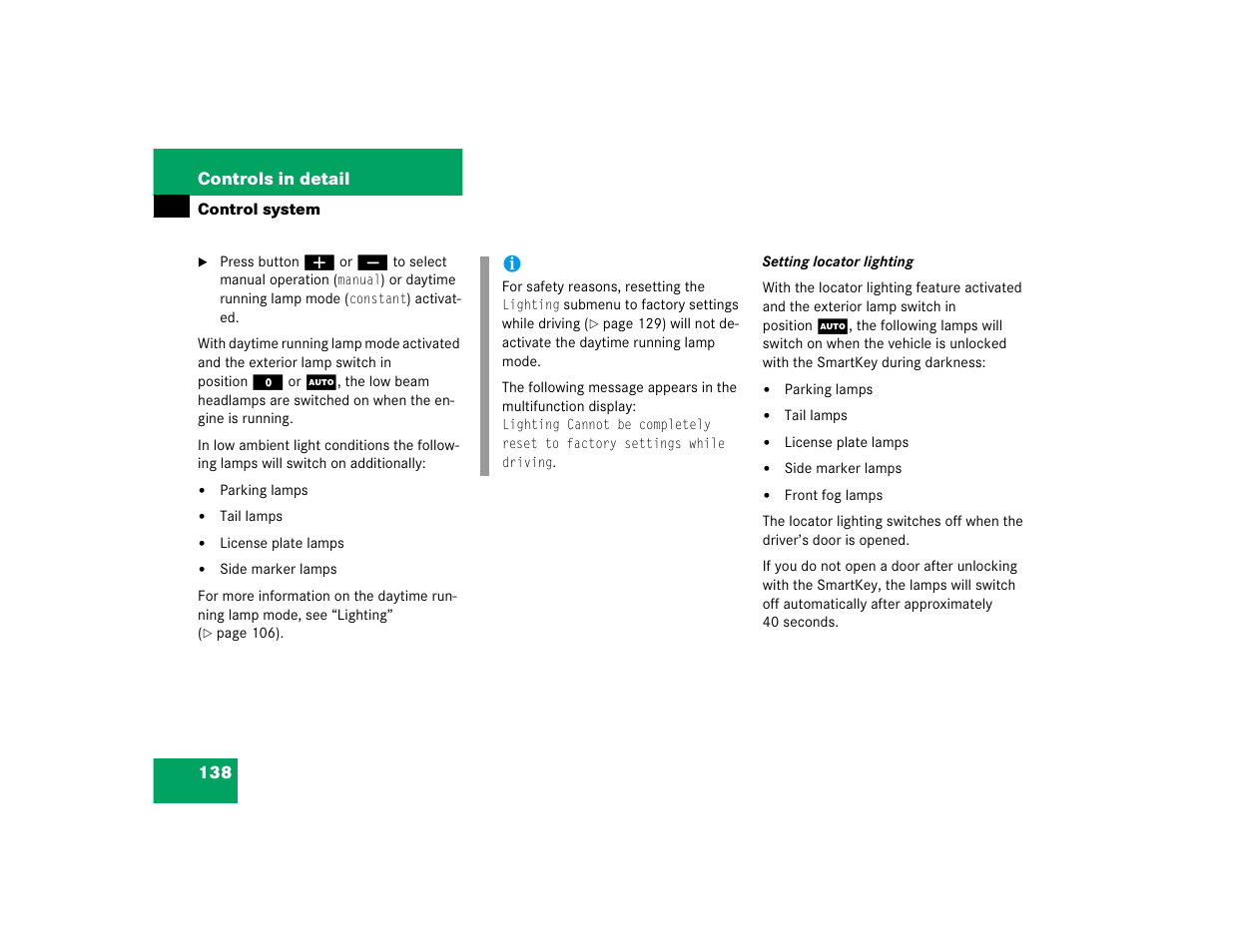 Mercedes-Benz SLK-Class 2005 Owners Manual User Manual | Page 138 / 464