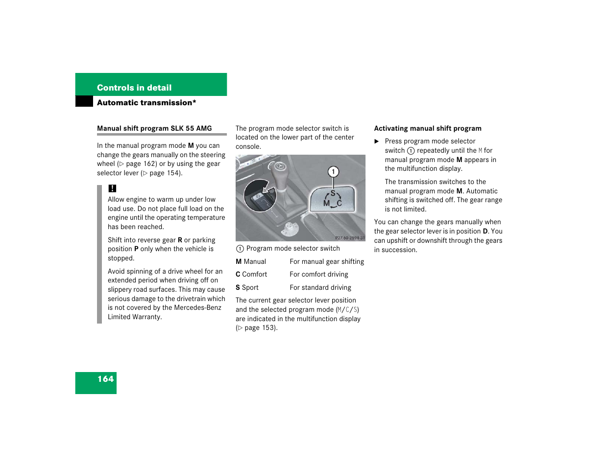 Mercedes-Benz SLK-Class 2005 Owners Manual User Manual | Page 164 / 464