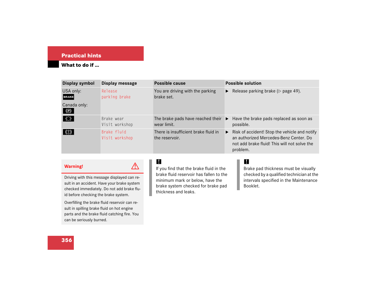 Mercedes-Benz SLK-Class 2005 Owners Manual User Manual | Page 356 / 464