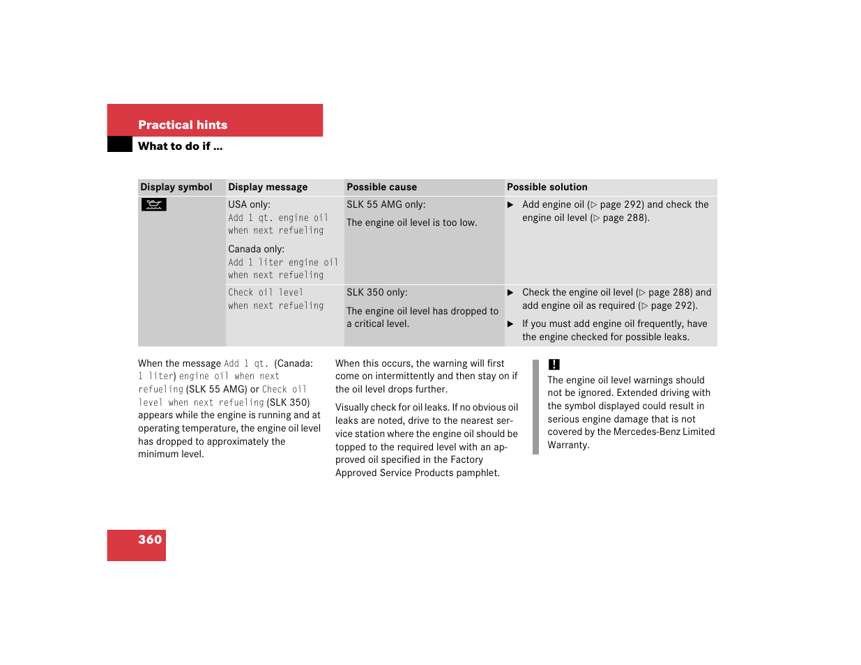 Mercedes-Benz SLK-Class 2005 Owners Manual User Manual | Page 360 / 464
