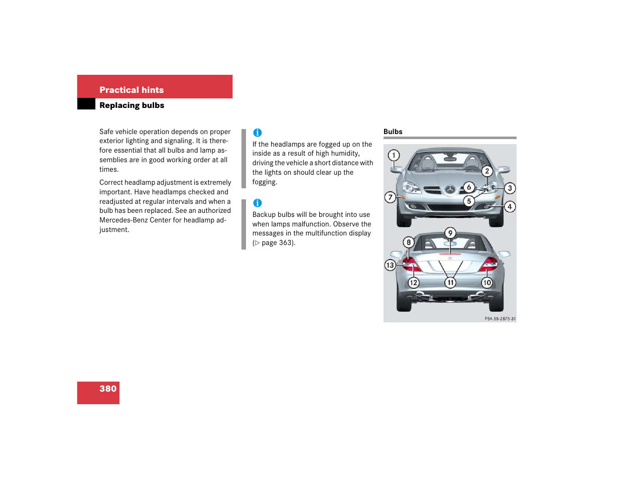 Mercedes-Benz SLK-Class 2005 Owners Manual User Manual | Page 380 / 464