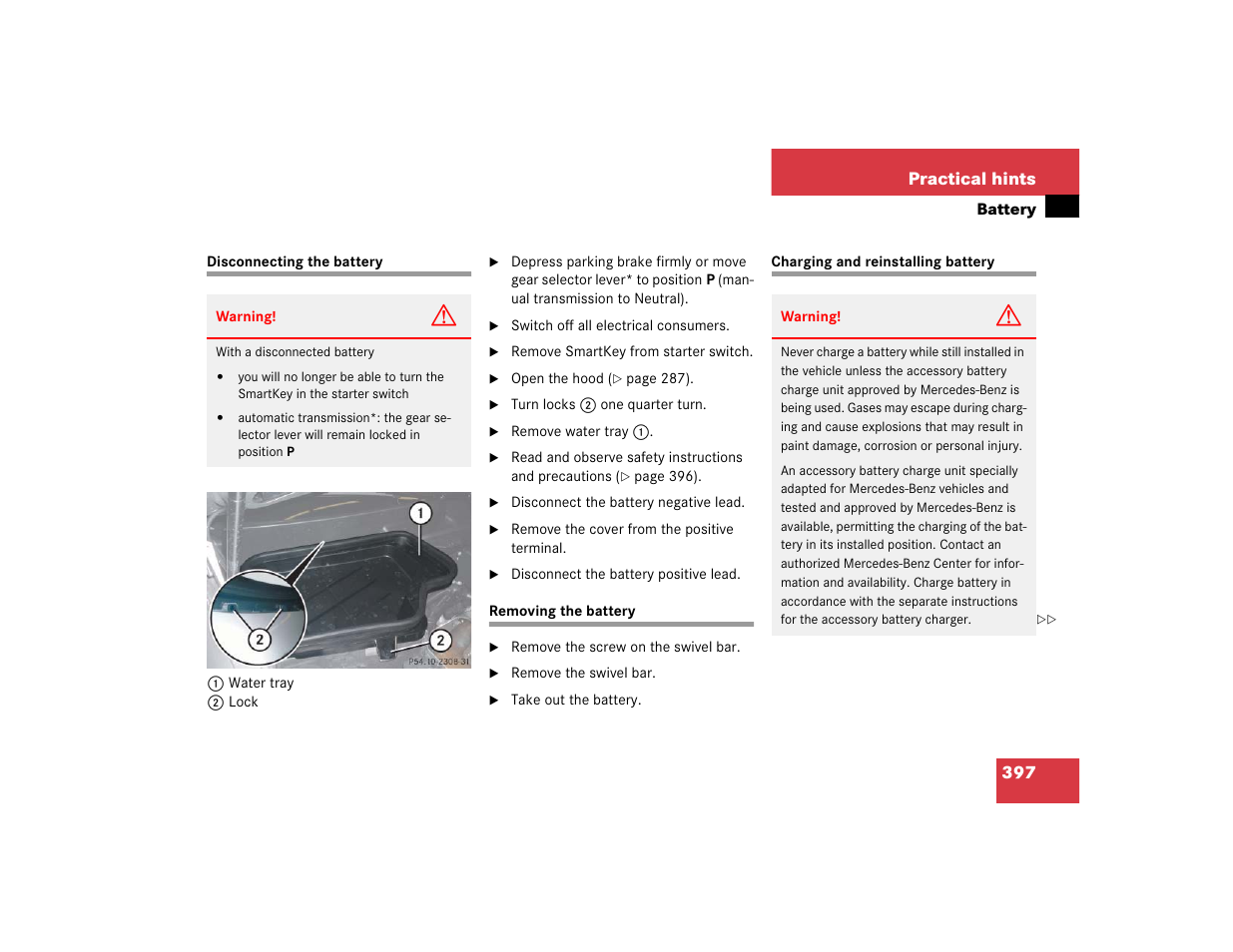 397 practical hints | Mercedes-Benz SLK-Class 2005 Owners Manual User Manual | Page 397 / 464