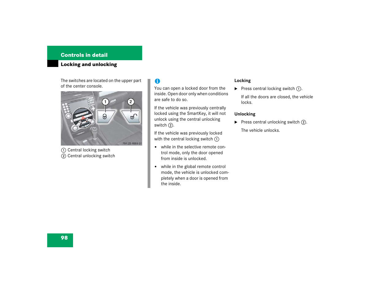 Mercedes-Benz SLK-Class 2005 Owners Manual User Manual | Page 98 / 464