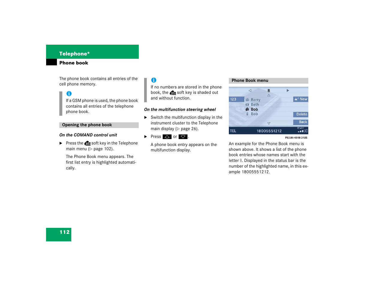 Mercedes-Benz SLK-Class 2005 COMAND Manual User Manual | Page 113 / 215