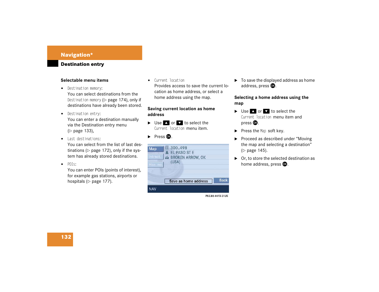 132 navigation | Mercedes-Benz SLK-Class 2005 COMAND Manual User Manual | Page 133 / 215