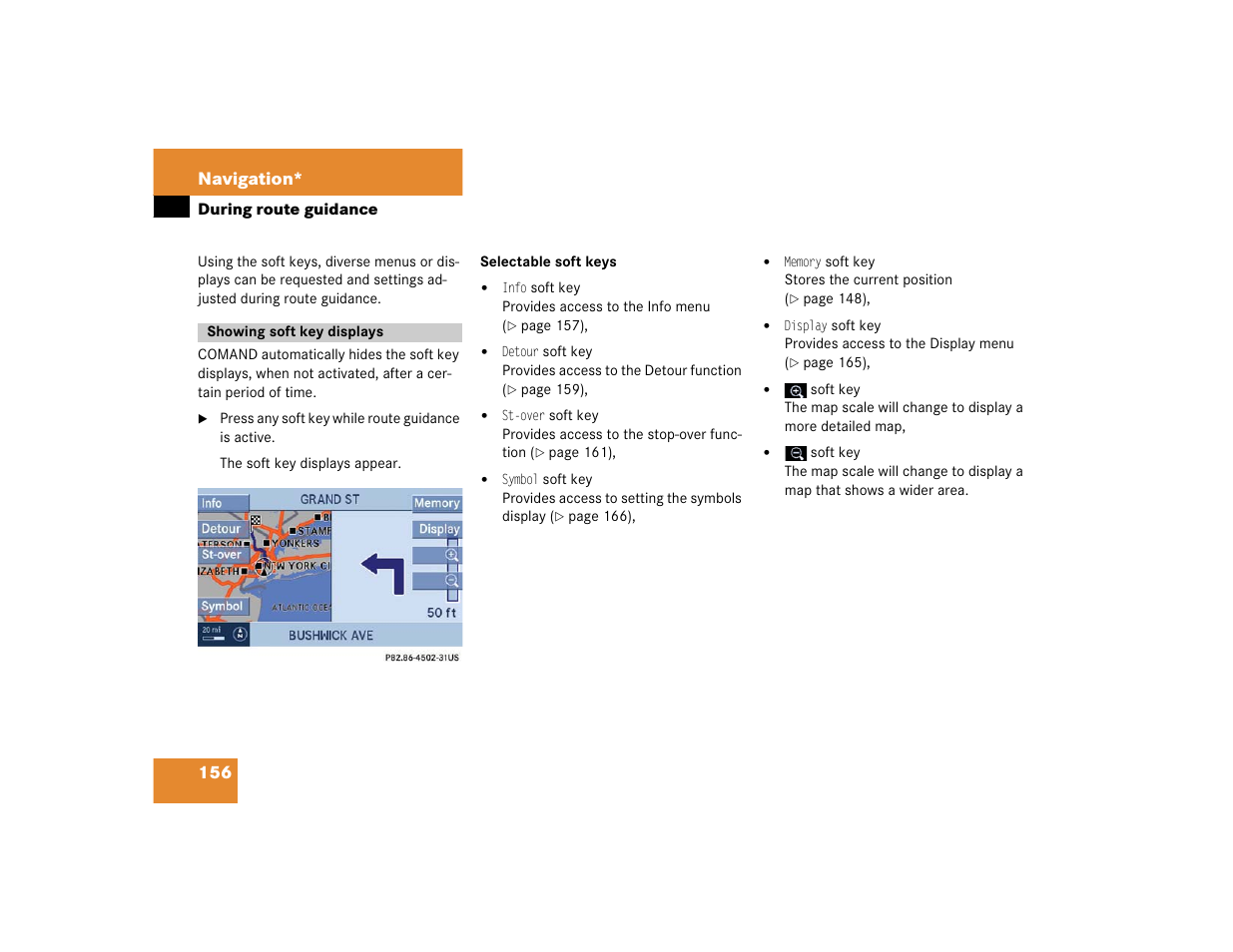 156 navigation | Mercedes-Benz SLK-Class 2005 COMAND Manual User Manual | Page 157 / 215