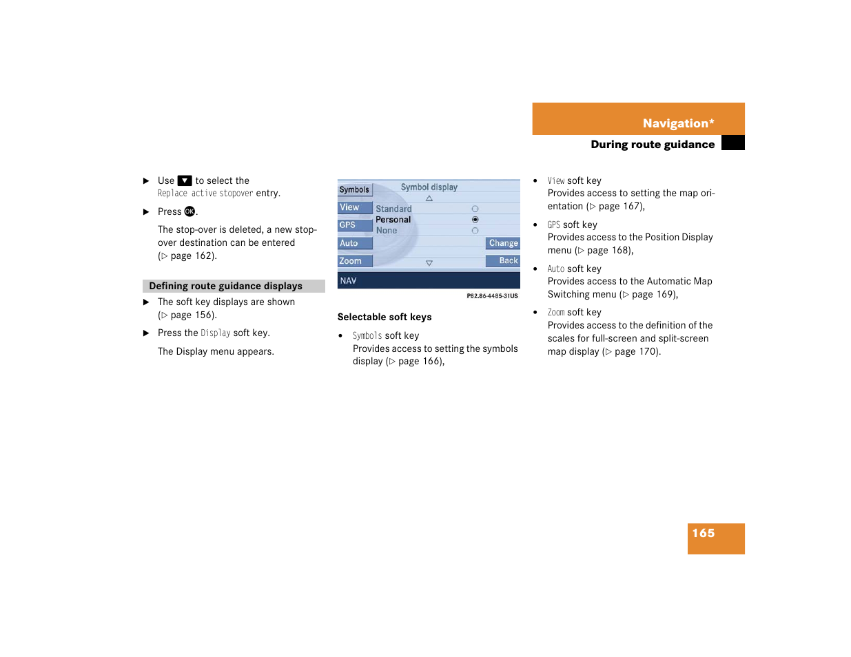 165 navigation | Mercedes-Benz SLK-Class 2005 COMAND Manual User Manual | Page 166 / 215