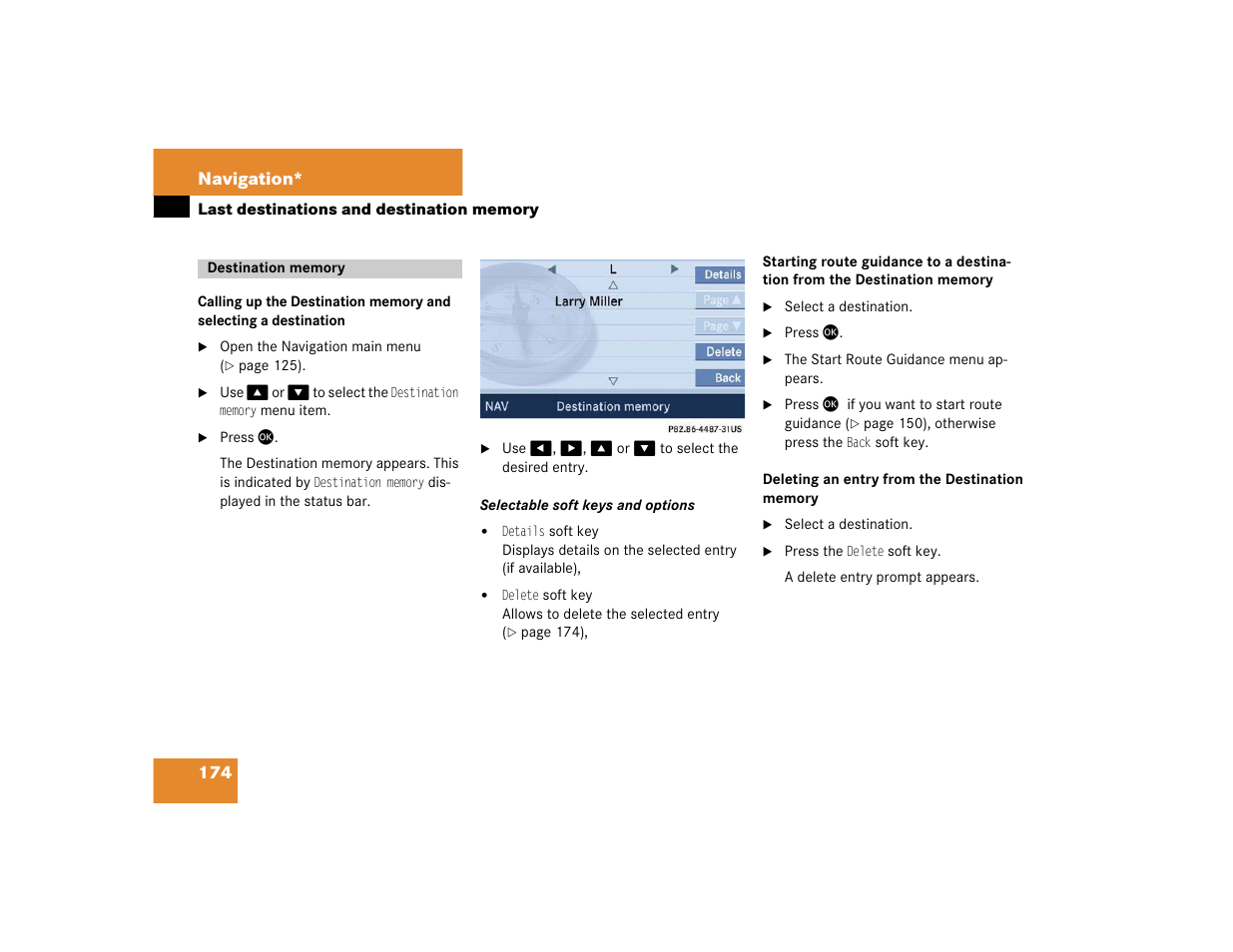 174 navigation | Mercedes-Benz SLK-Class 2005 COMAND Manual User Manual | Page 175 / 215