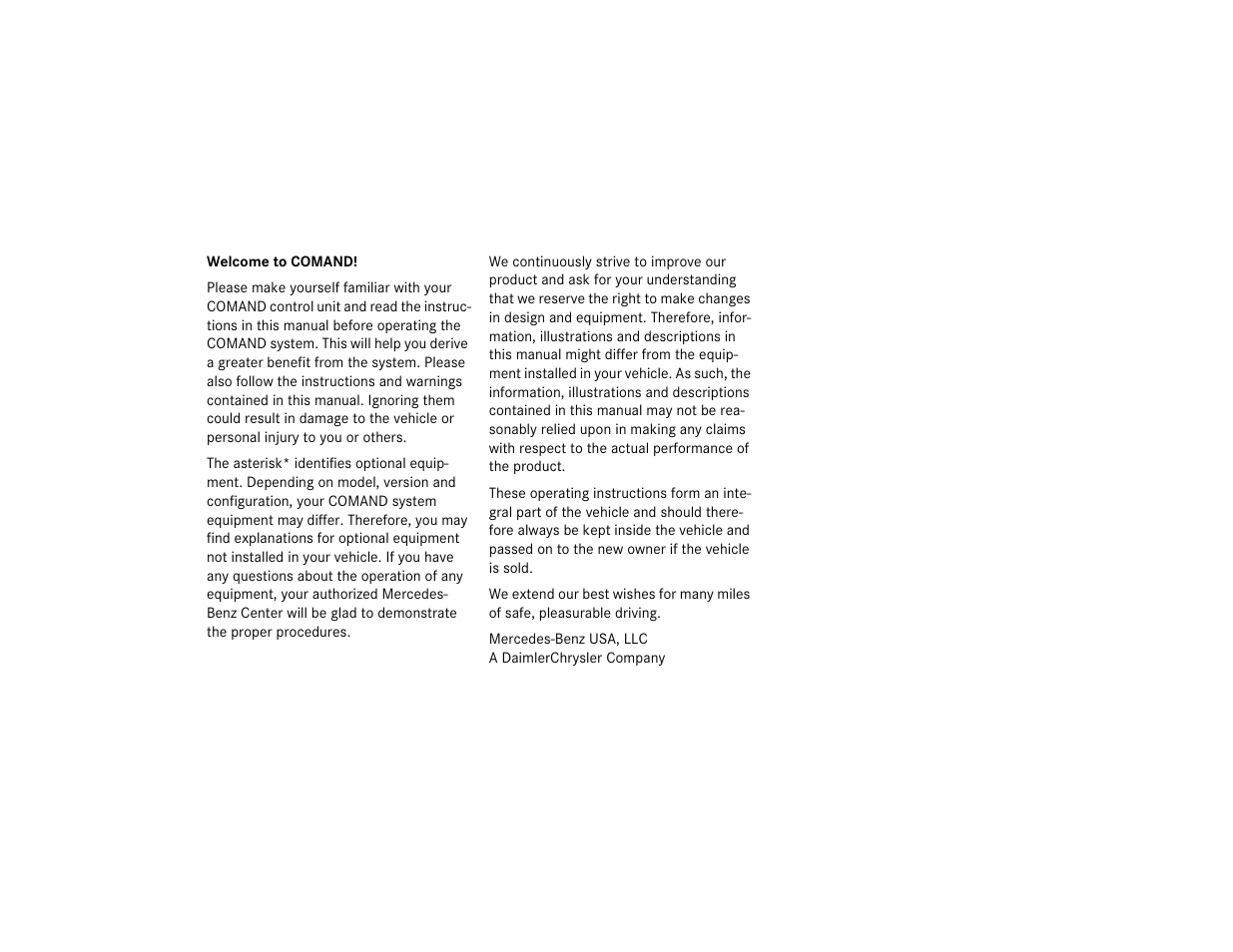 Mercedes-Benz SLK-Class 2005 COMAND Manual User Manual | Page 2 / 215