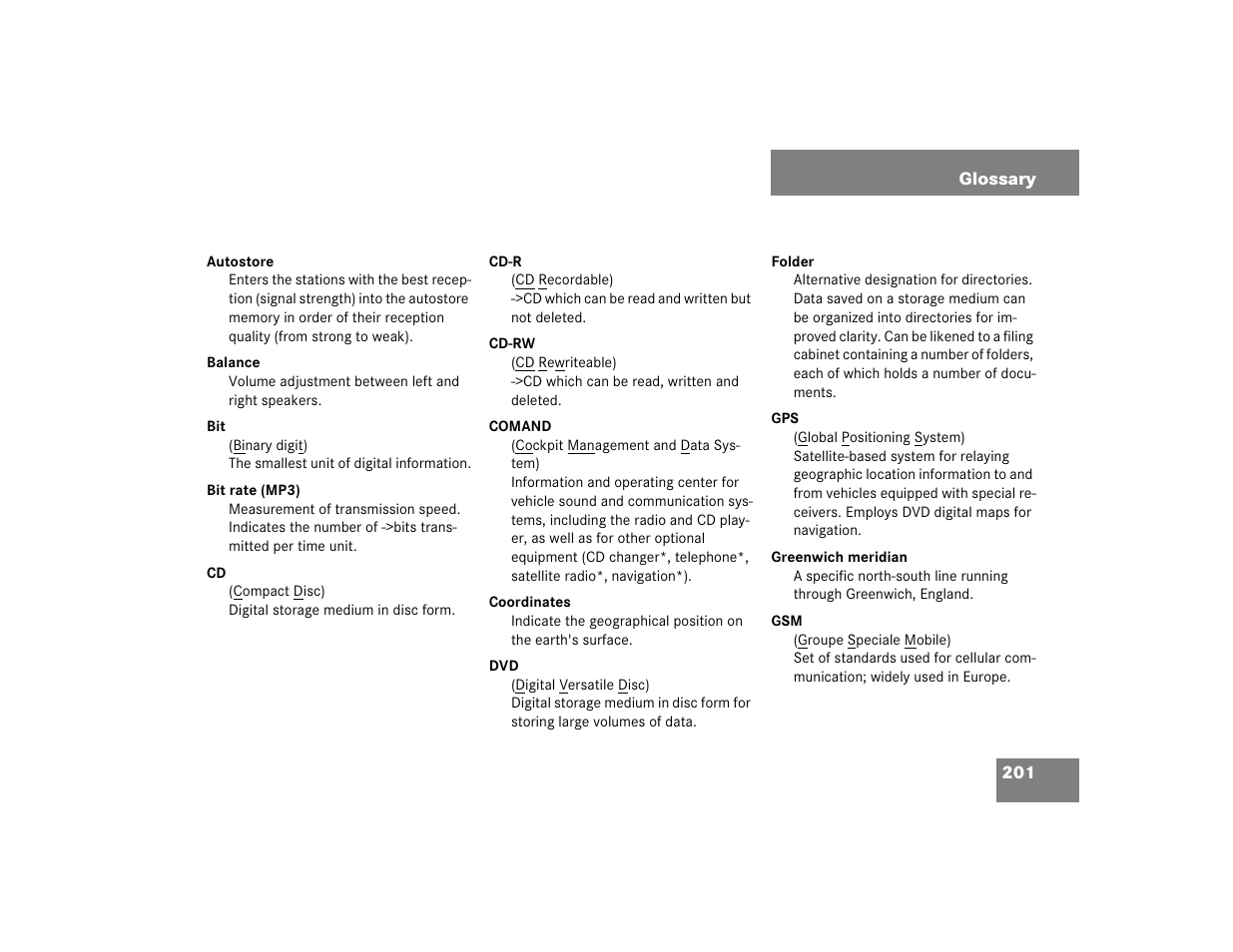 Mercedes-Benz SLK-Class 2005 COMAND Manual User Manual | Page 202 / 215