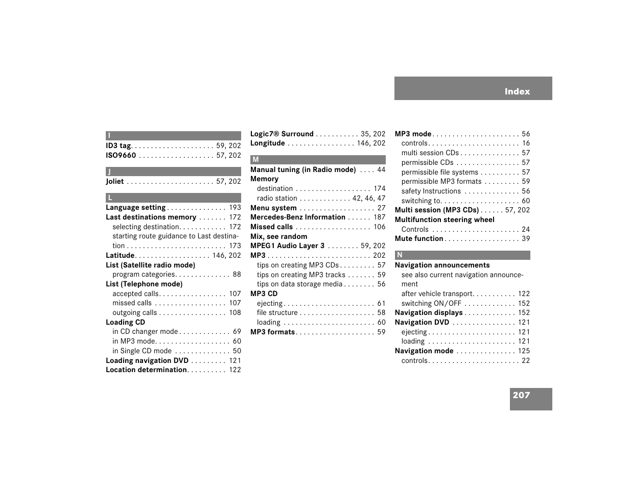 Mercedes-Benz SLK-Class 2005 COMAND Manual User Manual | Page 208 / 215