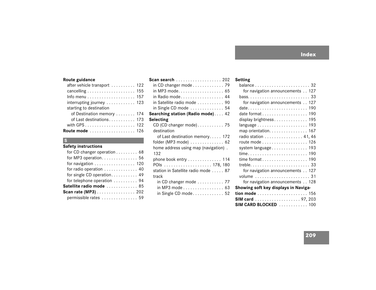 Mercedes-Benz SLK-Class 2005 COMAND Manual User Manual | Page 210 / 215