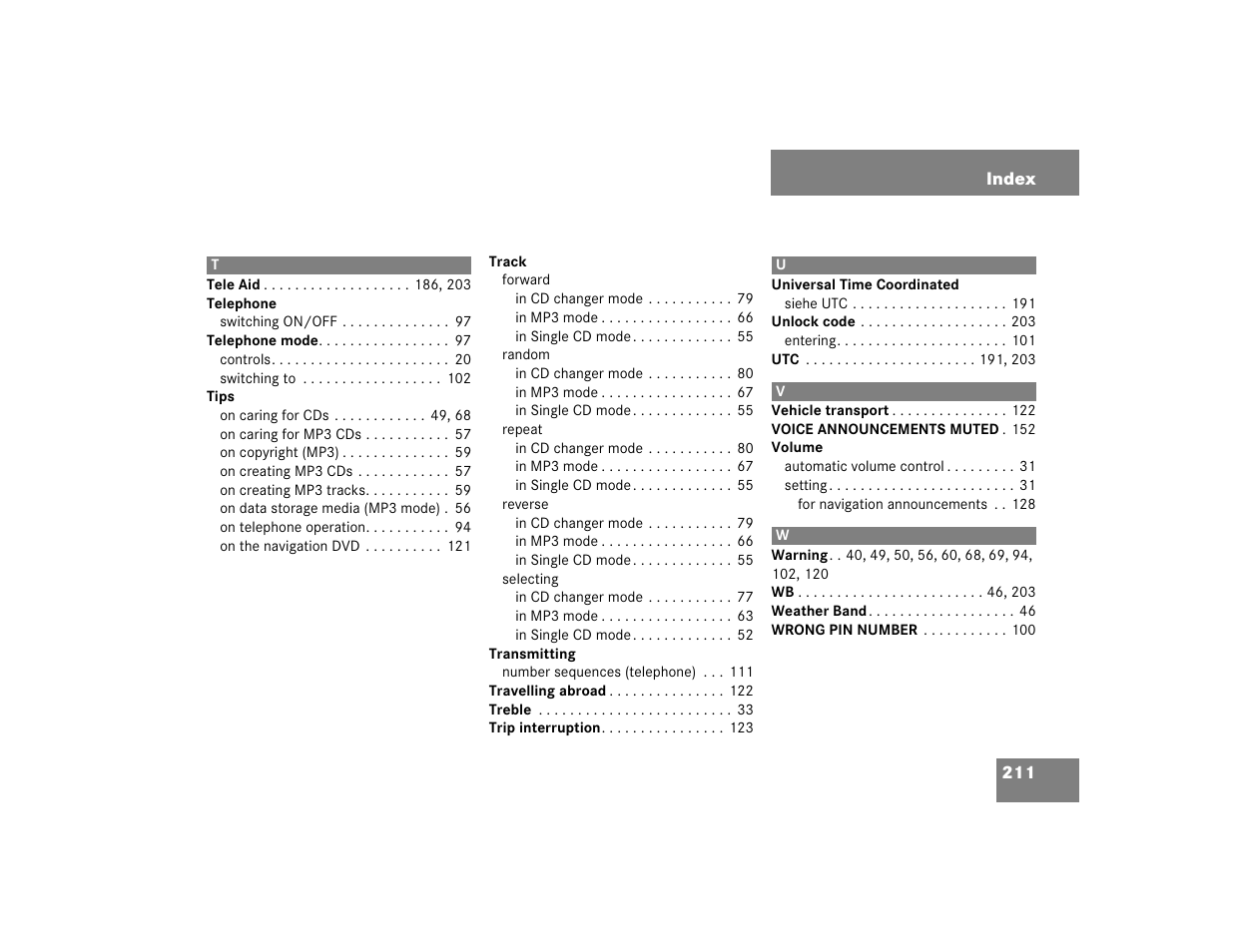 Mercedes-Benz SLK-Class 2005 COMAND Manual User Manual | Page 212 / 215