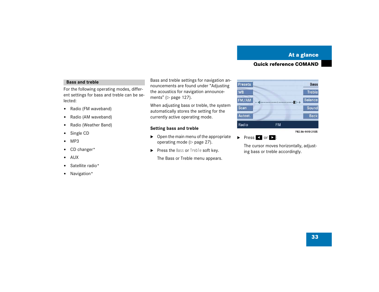 33 at a glance | Mercedes-Benz SLK-Class 2005 COMAND Manual User Manual | Page 34 / 215