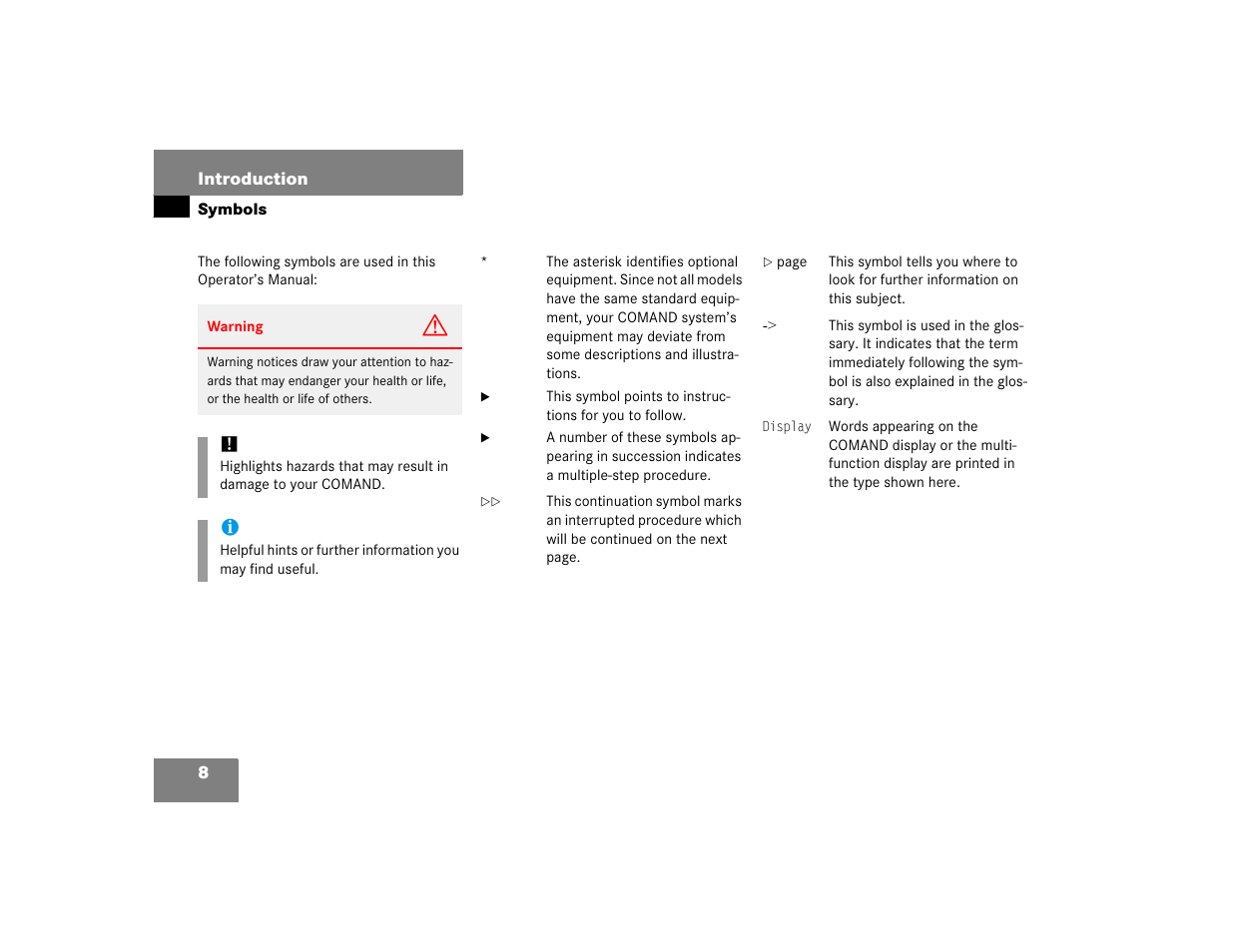 Mercedes-Benz SLK-Class 2005 COMAND Manual User Manual | Page 9 / 215
