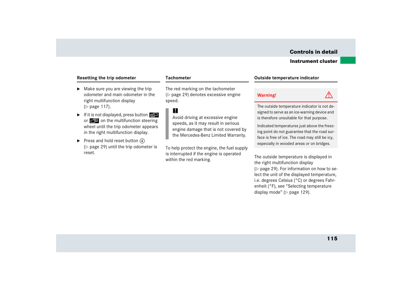 Mercedes-Benz SLR-Class 2005 User Manual | Page 116 / 417