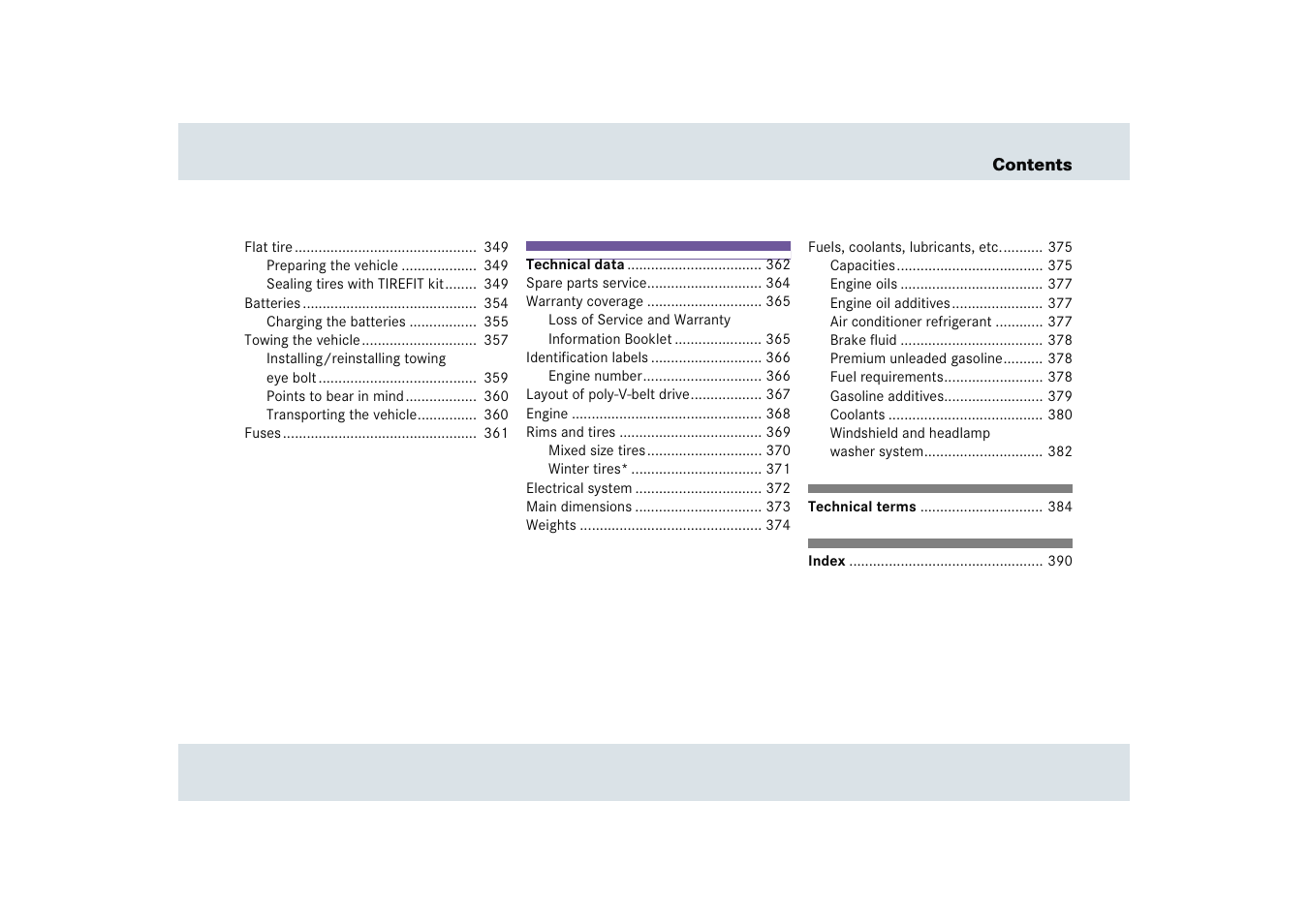 Mercedes-Benz SLR-Class 2005 User Manual | Page 12 / 417