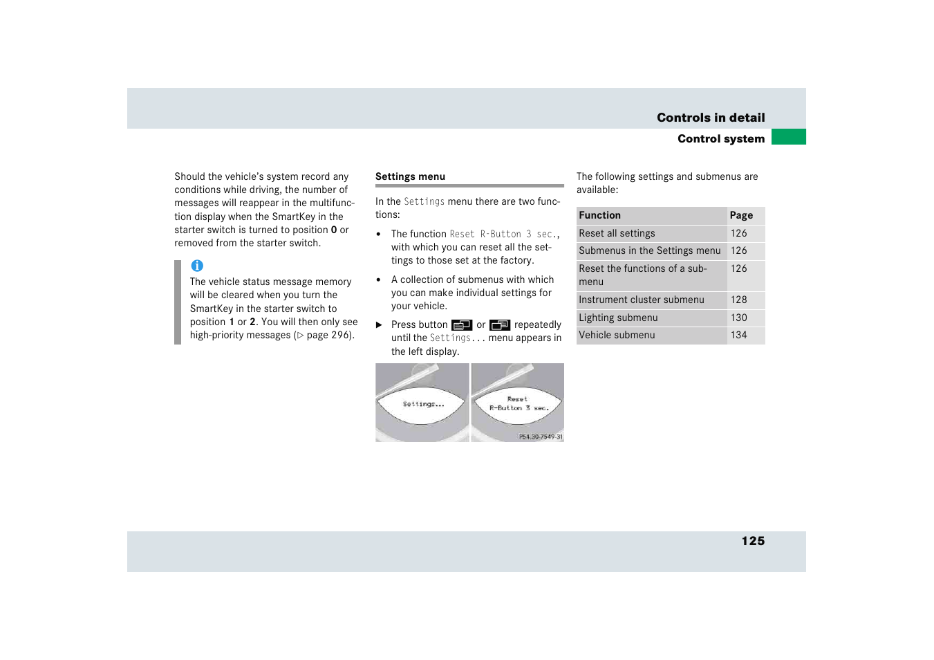 Mercedes-Benz SLR-Class 2005 User Manual | Page 126 / 417