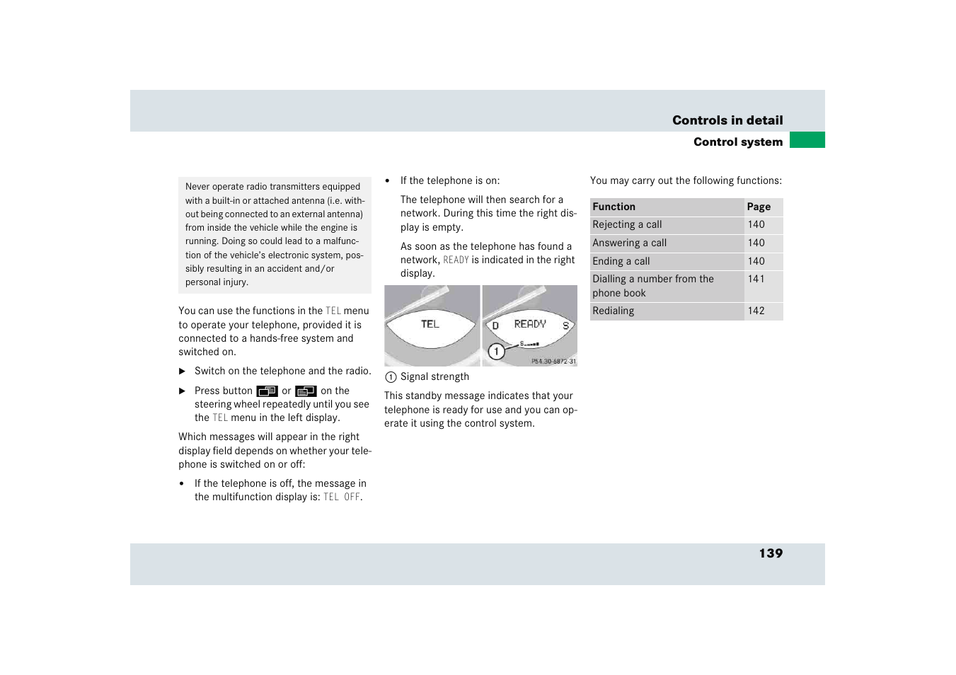 Mercedes-Benz SLR-Class 2005 User Manual | Page 140 / 417