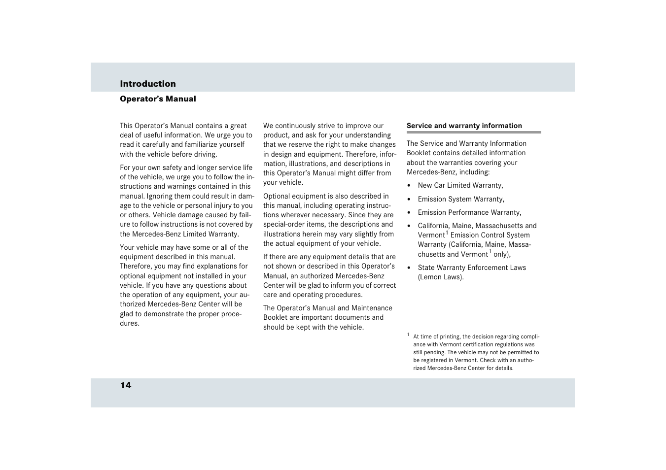Mercedes-Benz SLR-Class 2005 User Manual | Page 15 / 417