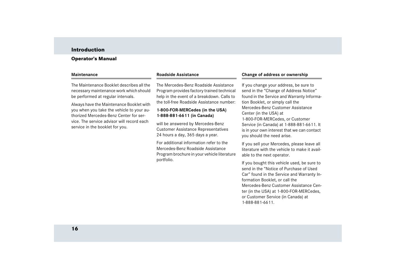 Mercedes-Benz SLR-Class 2005 User Manual | Page 17 / 417
